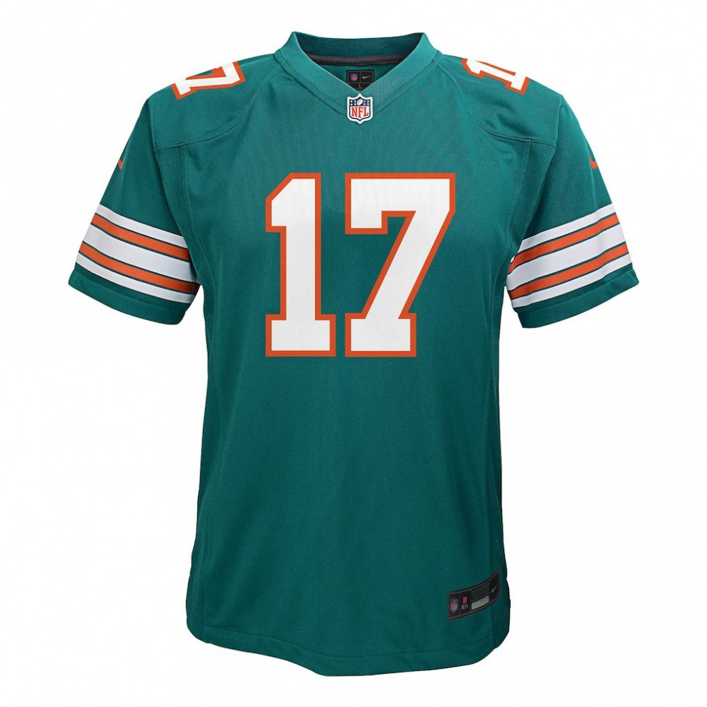 Jaylen Waddle Miami Dolphins Nike Youth Game Jersey - Aqua-GridironStore